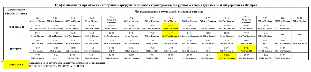оновлені графіки руху міських, приміських та міжміських автобусних маршрутів загального користування - зображення 1